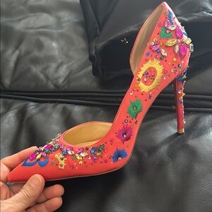 Christian Louboutin Pink Floral Stiletto Heels